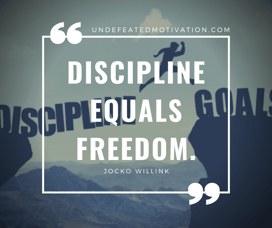 "Discipline equals freedom."  -Jocko Willink  -Undefeated Motivation