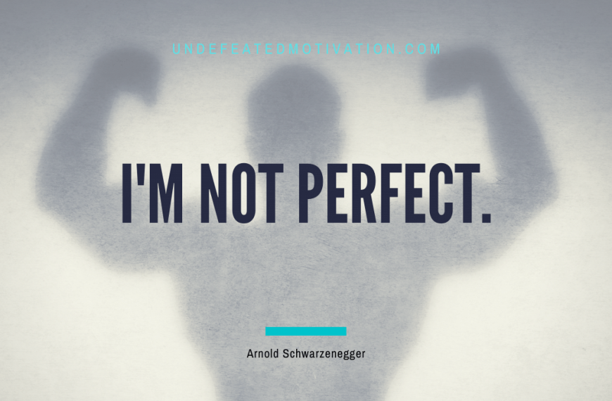 “I’m not perfect.” -Arnold Schwarzenegger