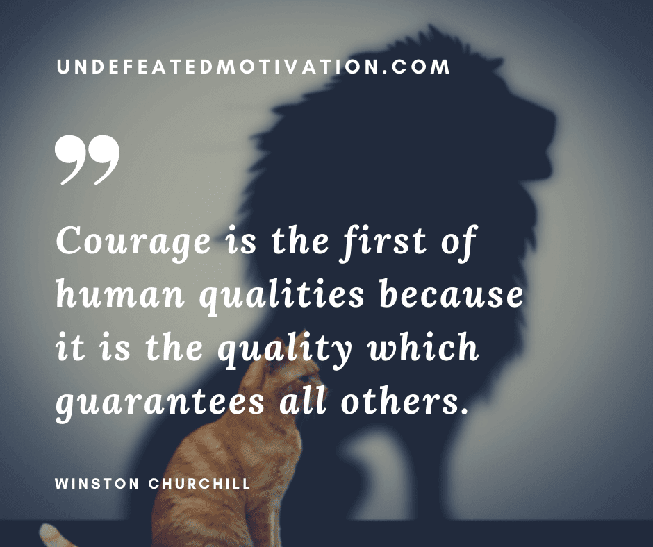 undefeated motivation post Courage is the first of human qualities because it is the quality which guarantees all others. Winston Churchill