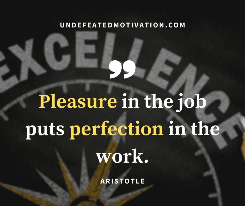undefeated motivation post Pleasure in the job puts perfection in the work. Aristotle