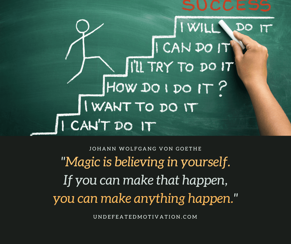 undefeated motivation post Magic is believing in yourself. If you can make that happen you can make anything happen. Johann Wolfgang Von Goethe