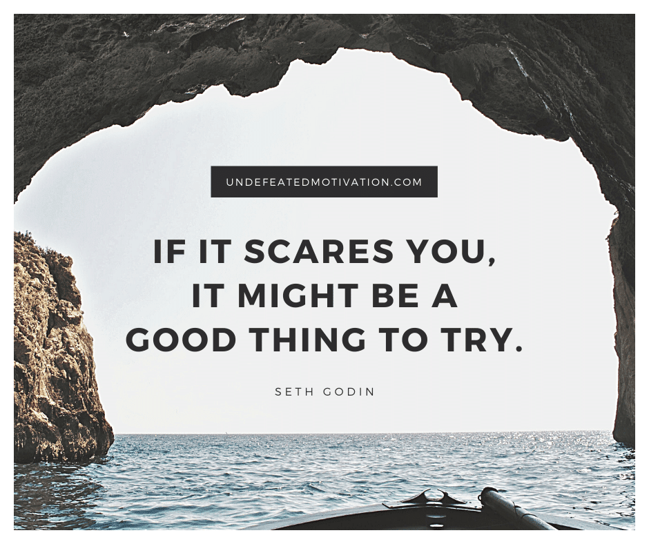 undefeated motivation post If it scares you it might a good thing to try. Seth Godin