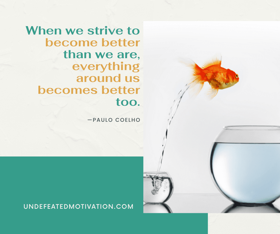 undefeated motivation post When we strive to be better than we are everything around us becomes better too. Paul Coelho
