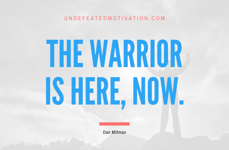 “The warrior is Here, Now.” -Dan Millman
