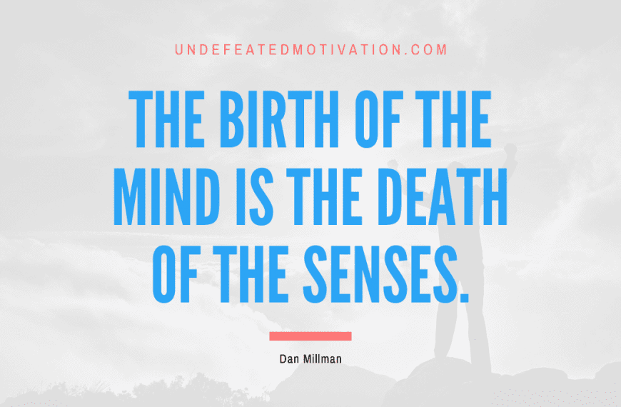 “The birth of the mind is the death of the senses.” -Dan Millman