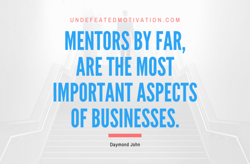 “Mentors by far, are the most important aspects of businesses.” -Daymond John