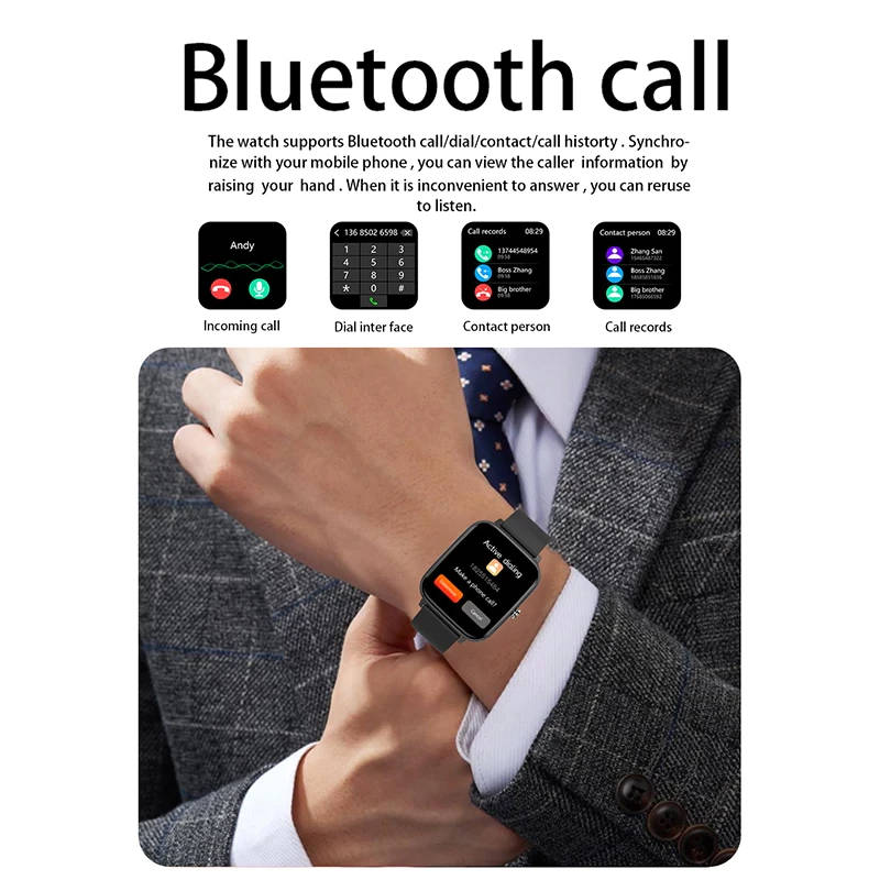 Smart Watch Men Women Heart Rate Fitness Tracker Bracelet Watch Bluetooth Call Waterproof Sport Smartwatch For Android IOS